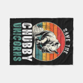 Save The Chubby Unicorns Funny Retro Rhino Animal Fleece Deken (Voorkant (Horizontaal))