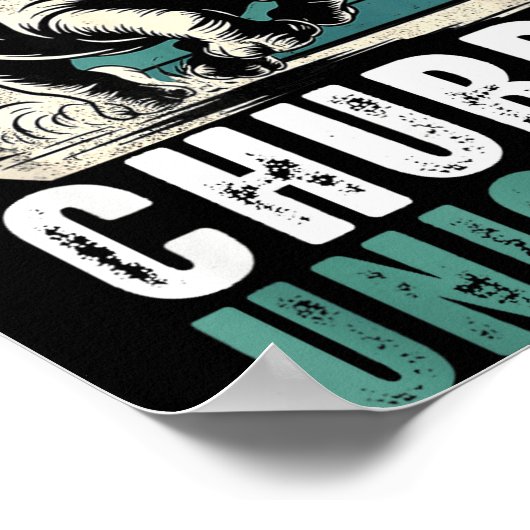 Save The Chubby Unicorns Funny Retro Rhino Animal Poster (Hoek)