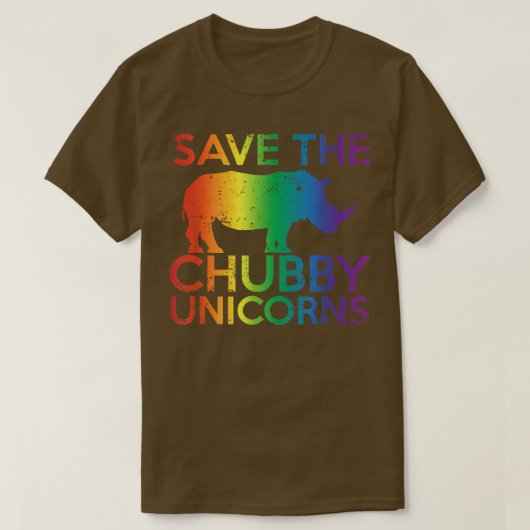 Save The Chubby Unicorns Rainbow Rhinos T-shirt (Design voorkant)
