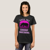 Save The Chubby Unicorns Retro Style Rhino T-shirt (Voorkant volledig)