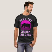 Save The Chubby Unicorns Retro Style Rhino T-shirt (Voorkant volledig)