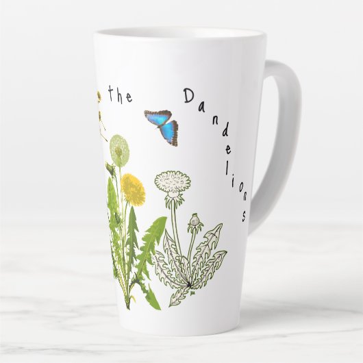 Save the Dandelions Natuur Ontwerp Latte Mok (Rechterhoek)