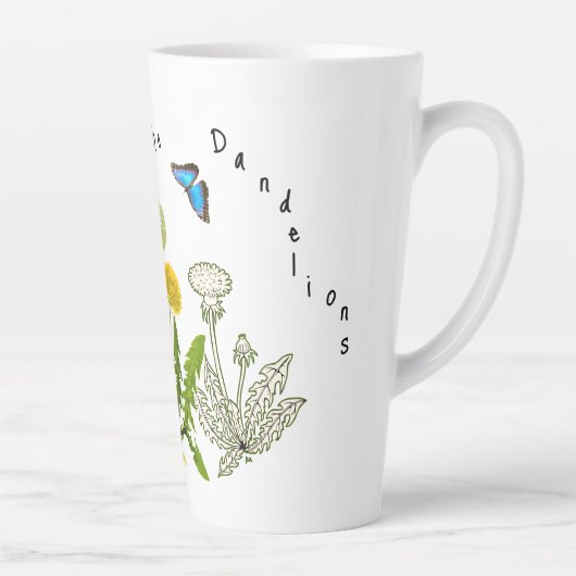 Save the Dandelions Natuur Ontwerp Latte Mok (Rechts)