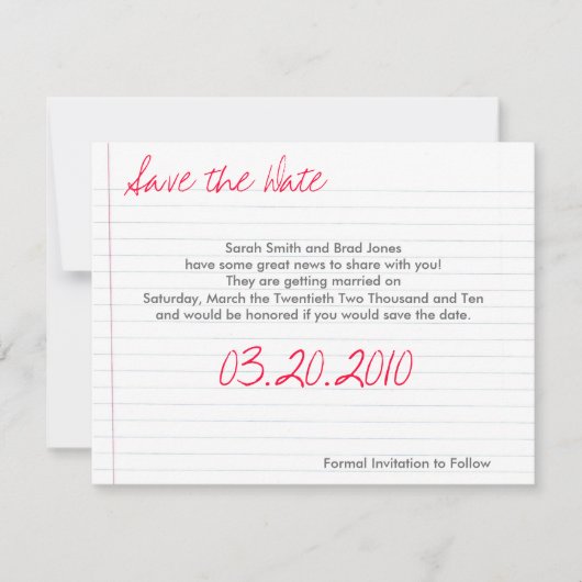 Save the Date (Voorkant)