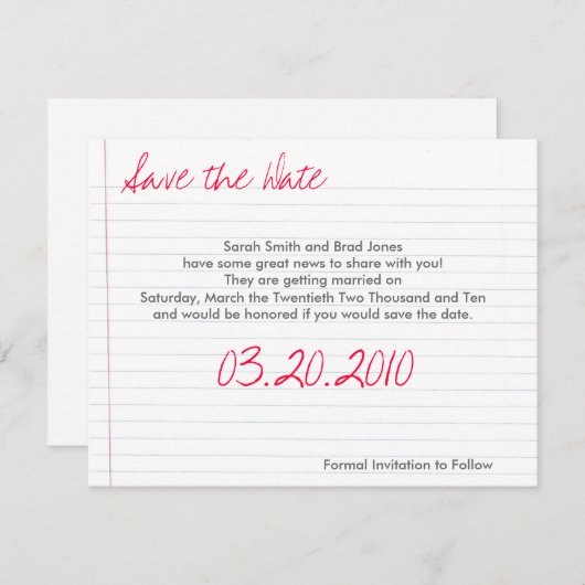 Save the Date (Voorkant / Achterkant)