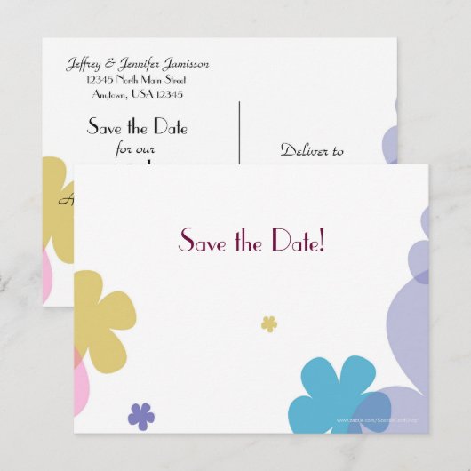 Save the Date 10th Jubileum Party Minimalist Aankondigingskaart (Voorkant / Achterkant)