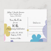 Save the Date 10th Jubileum Party Minimalist Aankondigingskaart (Achterkant)