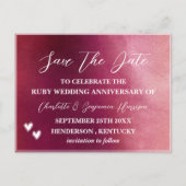 Save the Date 40e robijn bruiloft jubileum Briefkaart (Voorkant)