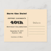 Save the Date 40th Birthday Party, Vissende boot Aankondigingskaart (Achterkant)