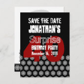 Save the Date 40th SURPRISE Verjaardagsfeest B001 Aankondigingskaart (Voorkant / Achterkant)