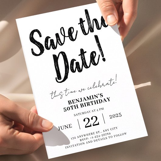Save The Date 50e Verjaardag Kaart