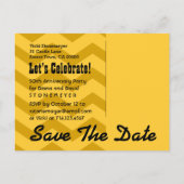 Save the Date 50th Jubileum GOLD BLACK Heart V1 Aankondigingskaart (Achterkant)