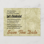 Save the Date 50th Jubileum GOLD BLACK V01 Aankondigingskaart (Achterkant)