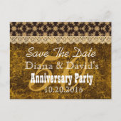 Save the Date 50th Jubileum GOLD BLACK V01 Aankondigingskaart (Voorkant)