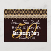 Save the Date 50th Jubileum GOLD BLACK V01A Aankondigingskaart (Voorkant)