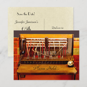 Save the Date 65th Birthday Party Telefoon Briefka Aankondigingskaart