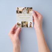 save the date 6 foto's collage bruiloft goud flyer (Hand)