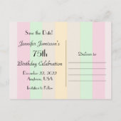 Save the Date 75th Birthday Party beroemd gemaakt  Aankondigingskaart (Achterkant)