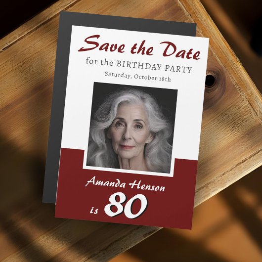 Save the Date 80ste verjaardagsfeest foto magneet