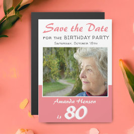 Save the Date 80ste verjaardagsfeest foto magneet
