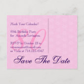 Save the Date 80th Birthday Roze Paarse Kant V6 Aankondigingskaart (Achterkant)