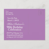 Save the Date 90th Birthday Bloemenboeket Aangepas Aankondigingskaart (Achterkant)