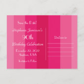 Save the Date 90th Birthday Party beroemd gemaakt  Aankondigingskaart (Achterkant)