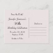 Save the Date 95th Birthday Party Petals Briefkaar Aankondigingskaart (Achterkant)