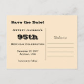 Save the Date 95th Birthday Party, Vissende boot Aankondigingskaart (Achterkant)