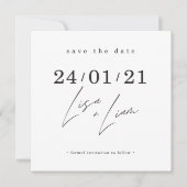 SAVE THE DATE aangepast ontwerp voor Lisa + Liam Kaart (Voorkant)