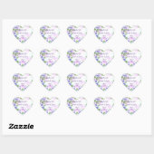 Save the Date Aangepast Violet Bloem Hart Sticker (Vel)