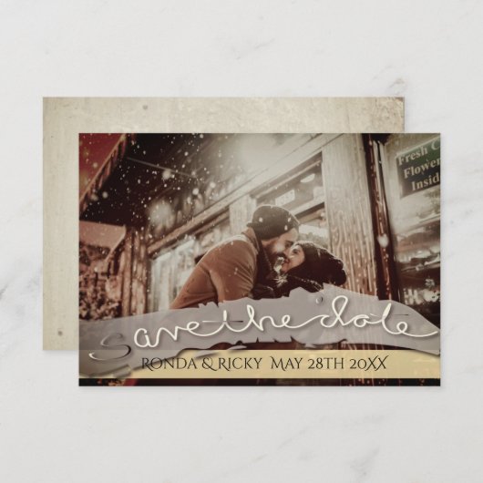 "Save the Date" Aangepaste foto trouwdatum Save The Date (Voorkant / Achterkant)