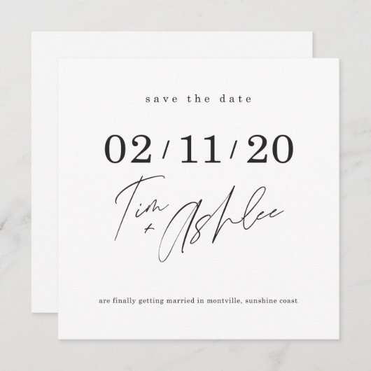 SAVE THE DATE aangepaste ontwerp voor Tim + Ashlee Kaart (Voorkant / Achterkant)