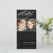 SAVE THE DATE AANKONDIGING :: fancy tekst 7 (Staand voorkant)