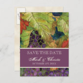 Save the Date Aankondiging Herfst Druivenblad (Voorkant / Achterkant)