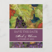 Save the Date Aankondiging Herfst Druivenblad (Voorkant)