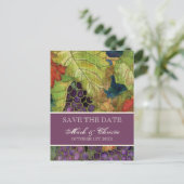 Save the Date Aankondiging Herfst Druivenblad (Staand voorkant)