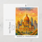 Save the Date Aankondiging Manila Filipijnen Briefkaart (Voorkant / Achterkant)