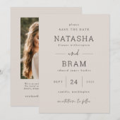 Save The Date Aankondiging Trouwfoto Kaart (Voorkant / Achterkant)