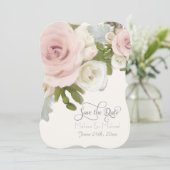 Save the Date Aankondigingen Elegante Roze Succule (Staand voorkant)