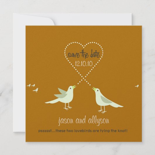 Save the Date-aankondigingen met Liefdesvogels {Go Date (Voorkant)