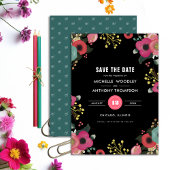 Save the date. Aankondigingen moderne Floral Weddi