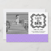 Save the Date Aankondigingen {Paarse Chevron} (Voorkant)
