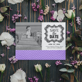 Save the Date Aankondigingen {Paarse Chevron}