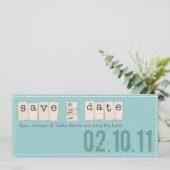 Save the Date Aankondigingen {Teal Blue} (Staand voorkant)