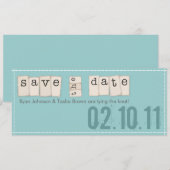Save the Date Aankondigingen {Teal Blue} (Voorkant / Achterkant)
