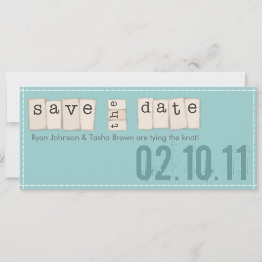 Save the Date Aankondigingen {Teal Blue} (Voorkant)
