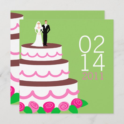 Save the Date Aankondigingen {Trouwtaart} (Voorkant / Achterkant)