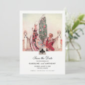 Save the date.  aankondigingen van tekenweddenscha (Staand voorkant)