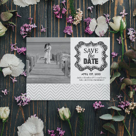 Save the Date Aankondigingen {Zilveren Chevron}